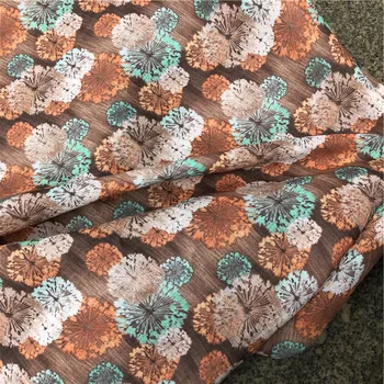 

Natural pure ramie fabric Beautiful print tissus High-end dresses, gowns, clothes, thin summer styles fabric