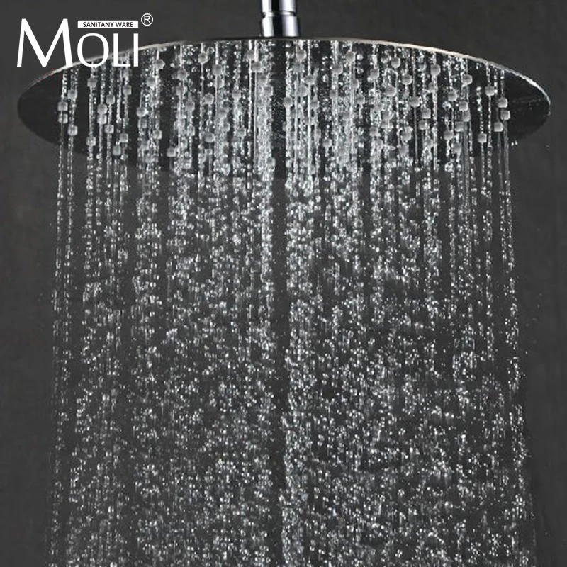 

Shower head 12 inch round stainless steel rain shower head ultra-thin rainfall shower head free shipping