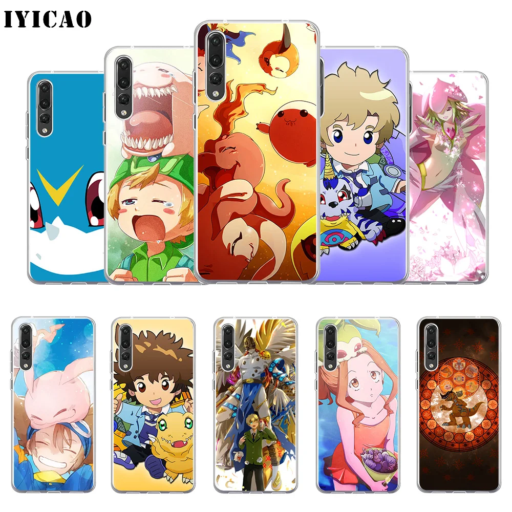 IYICAO Cartoon Digimon Soft Silicone Phone Case for Huawei P30 P20 Pro