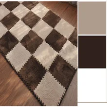 Коврик 30x30 см Коврик-головоломка водонепроницаемый Простроченный пенопластовый коврик лохматый бархатистый коврик ткань пена ползающий коврик