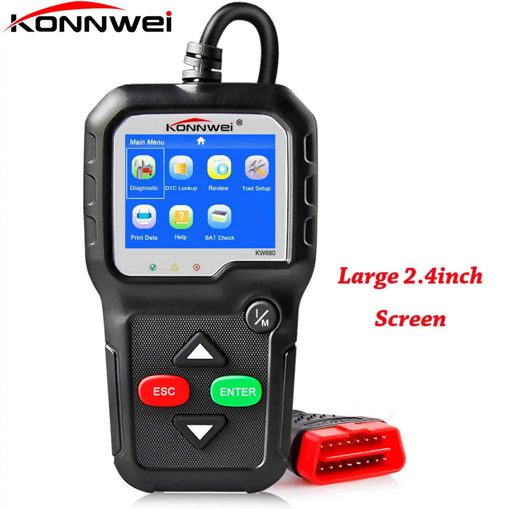 

2018 OBD 2 Automotivo Scanner KONNWEI KW680 Auto Scanner Supports Multilingual Automotive OBD2 Engine Auto Diagnostic Scanner