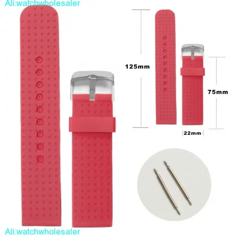22mm Carnation Pink Silicone Jelly Rubber Ladies Watch Band Straps WB1053U22JB