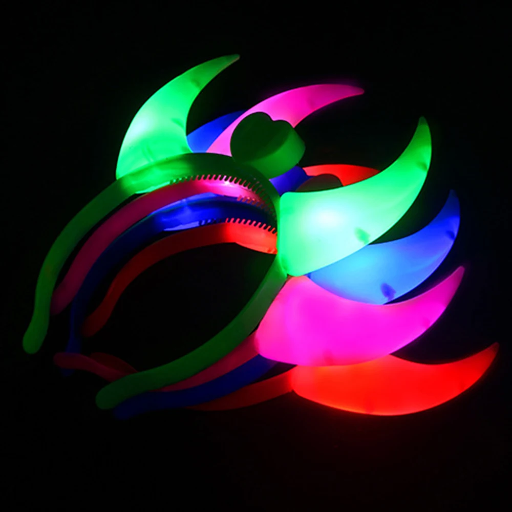 Beste Duivel Horens Hoofd Band Party Dance Vakantie Licht Lichtgevende Nachtlampje Kind Volwassen Hoofdband Y40