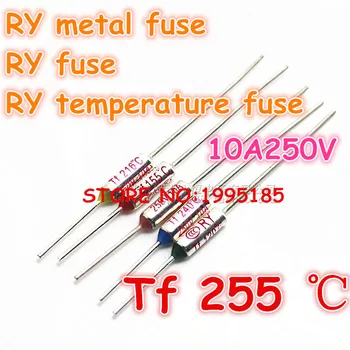 

RY 100pcs/lot New Micro thermal fuse 10A250V 255 Degrees 255 C Mini temp fuse metal shell Thermal Cutoff