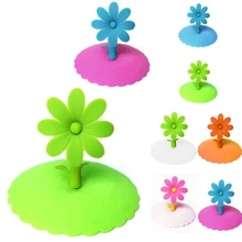 Отличная противопылевая силиконовая крышка для чашки кофейная чашка с присоской Крышка силиконовая Милая крышка для чашки с подсолнухом 7 цветов