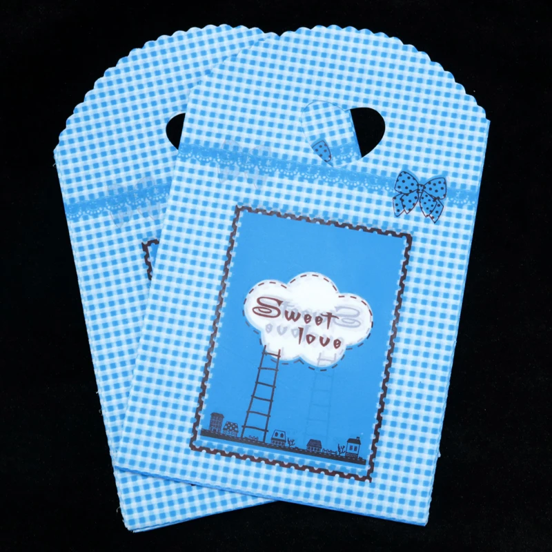 13x21cm Blue Plastic Bag 50pcs/lot Small Jewelry Boutqiue Gifts