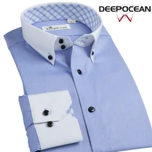 Мужские топы с длинным рукавом, очаровательная футболка для взрослых мужчин, одноцветная Hombres Camisas с квадратным воротником, мужская деловая рубашка Da DDX25527L