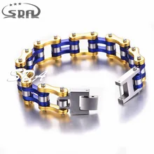 Nueva Llegada Pulseras de Acero Inoxidable 316L Del Motorista de La Motocicleta Chain Link Pulsera de cadena y brazalete de Joyería SDA YM122 alta calidad