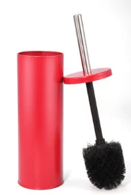 Длинная ручка пластиковая щетка для унитаза набор Инструменты для уборки ванной комнаты щетки для бытовых нужд простая и чистая мягкая щетка для волос Q228 - Цвет: Красный