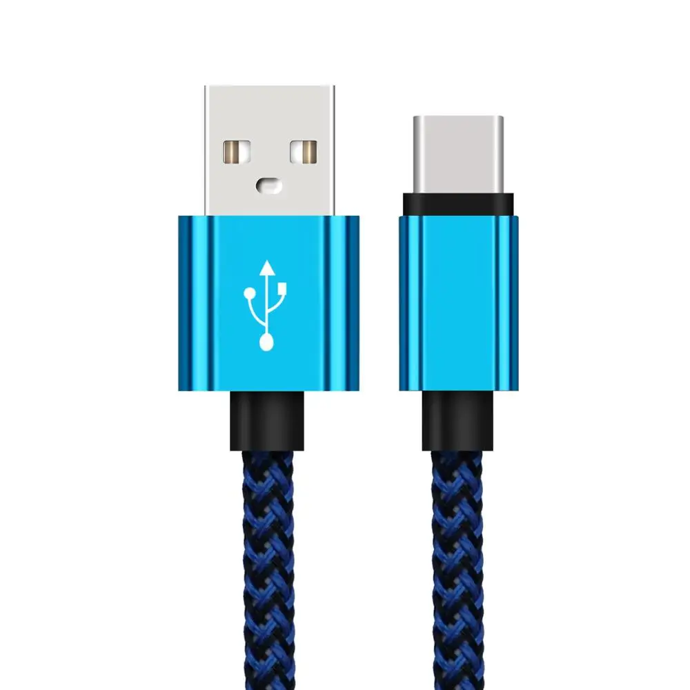 1~ 3 м долговечный тканевый Тип-C USB-C Реверсивный зарядный Дата кабель синхронизации провод для Samsung S9 S9+ S8 S8+ для LG G6 G5 Лот - Тип штекера: Blue