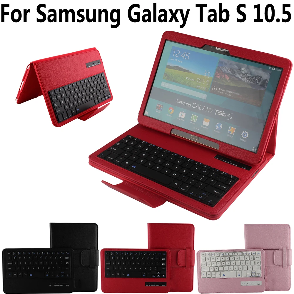 Беспроводной Bluetooth чехол-клавиатура из искусственной кожи для samsung Galaxy Tab S 10,5 SM-T800 T800 T805 Funda Capa со стилусом