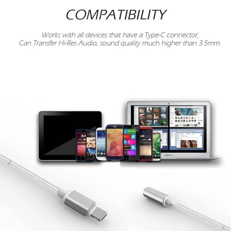 Headphone Adapter Type C To 3.5mm Earphone Jack Adaptador Cable USB-C Headphone Adattatore For Samsung S10 S9 S8 Plus Note 9 8