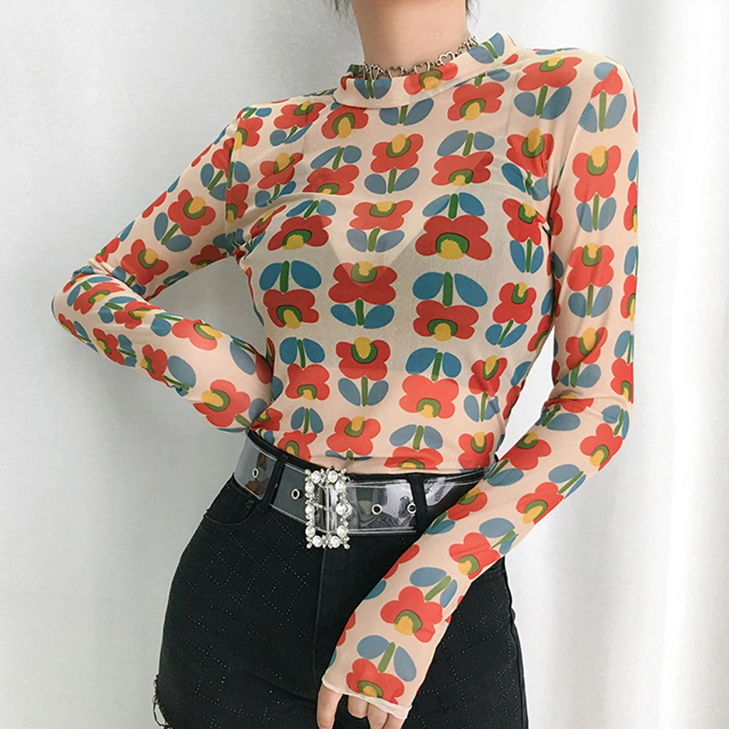 sheer sparkle long sleeve top