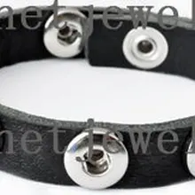 S00017 горячая Распродажа металлический верх кожа 22,5 см Кнопка браслет подходит 12 мм Кнопка