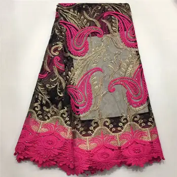 

African Lace Fabric 2018 Red Milk silky Lace Fabrics High Quality net Lace Embroidery French Tulle Lace Fabric For WeddingA1396
