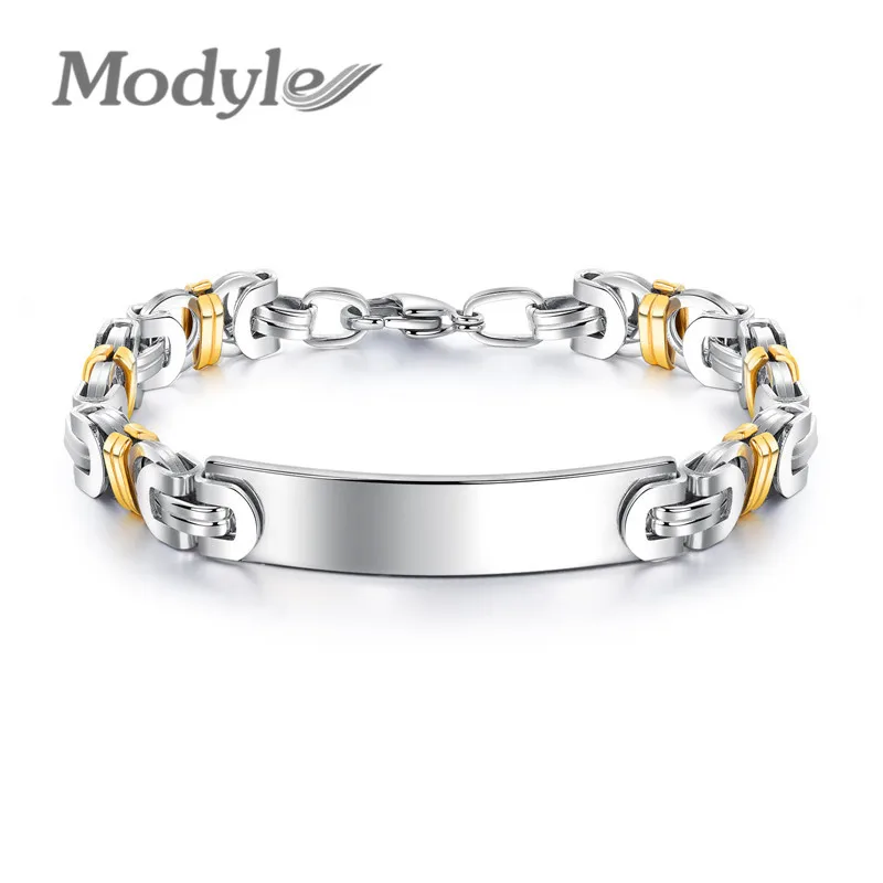 Mostyle фирменный персонализированный Золотой и Серебряный кожаный браслет из нержавеющей стали для мужчин