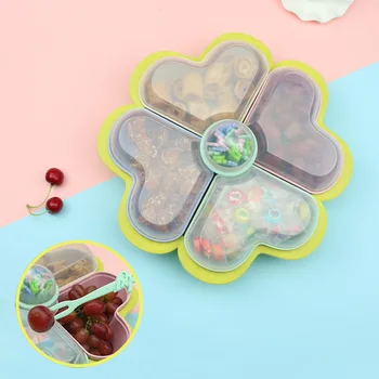 

Wheat straw creative grid fruit plate with lid snack plate wedding gift box can drain fruit plate gift set ZP12241446