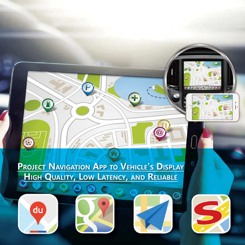miracast dlna airplay cvbs exibição multimídia carro