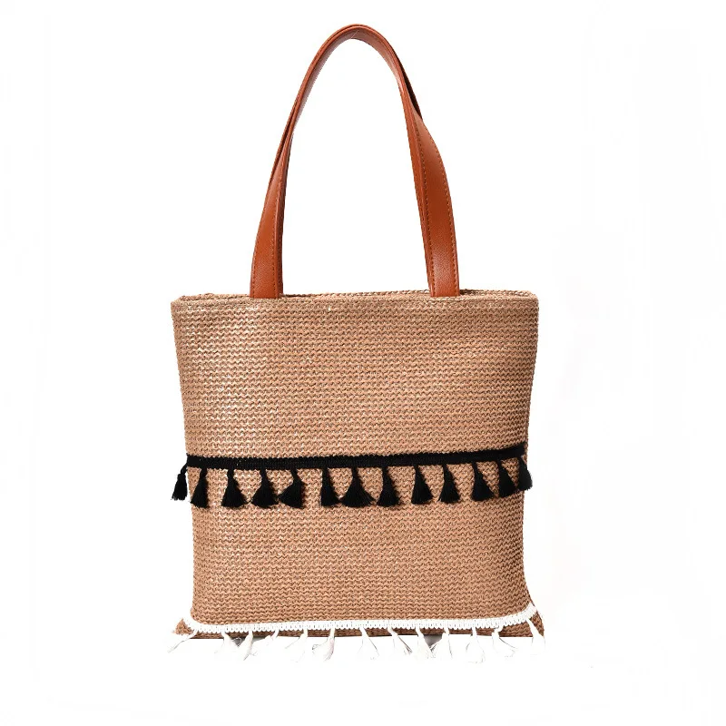 NEW women shoulder bag Straw Beach bags summer tassel casual shoulder shopping girls lady