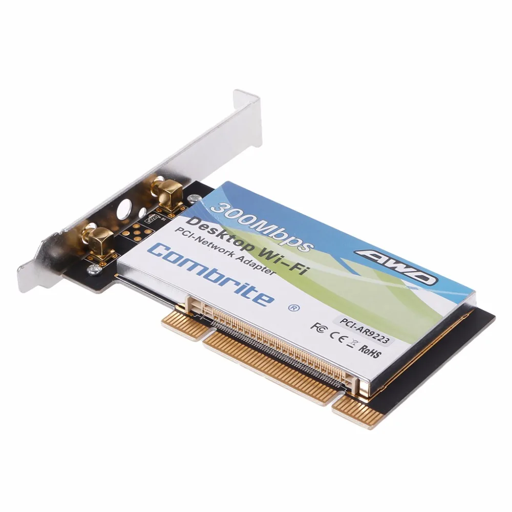 6DB телевизионные антенны AR9223 PCI 300 м 802.11b/g/n беспроводной Wi Fi карты для ноутбука Desktop