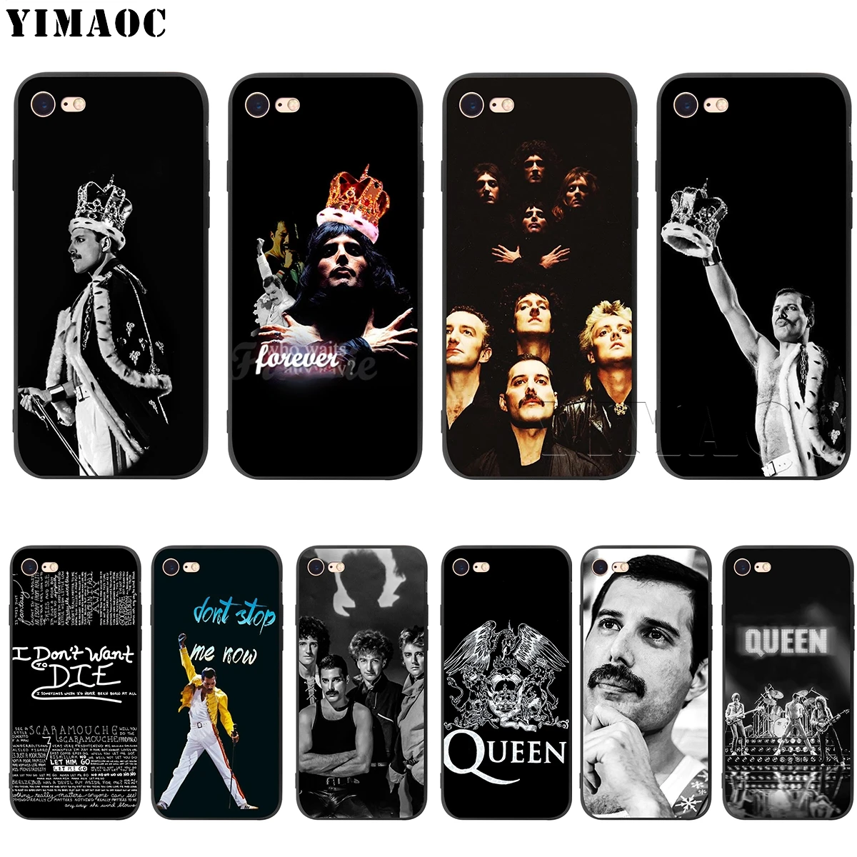 

YIMAOC Queen Freddie Mercury Silicone Soft Case for iPhone 11 Pro XS Max XR X 8 7 6 6S Plus 5 5S SE