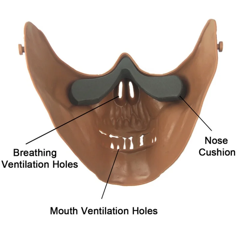 Велосипедная маска Защита половины лица ионная страйкбольная маска для верховой езды Череп Скелет страйкбол Пейнтбол Защита половины лица страйкбол мА