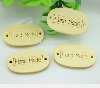 

set of 200pcs Large Handmade signature wood Wooden buttons Badges Beads size 35mm Wood Pendant, Wooden Jewelry wholesale