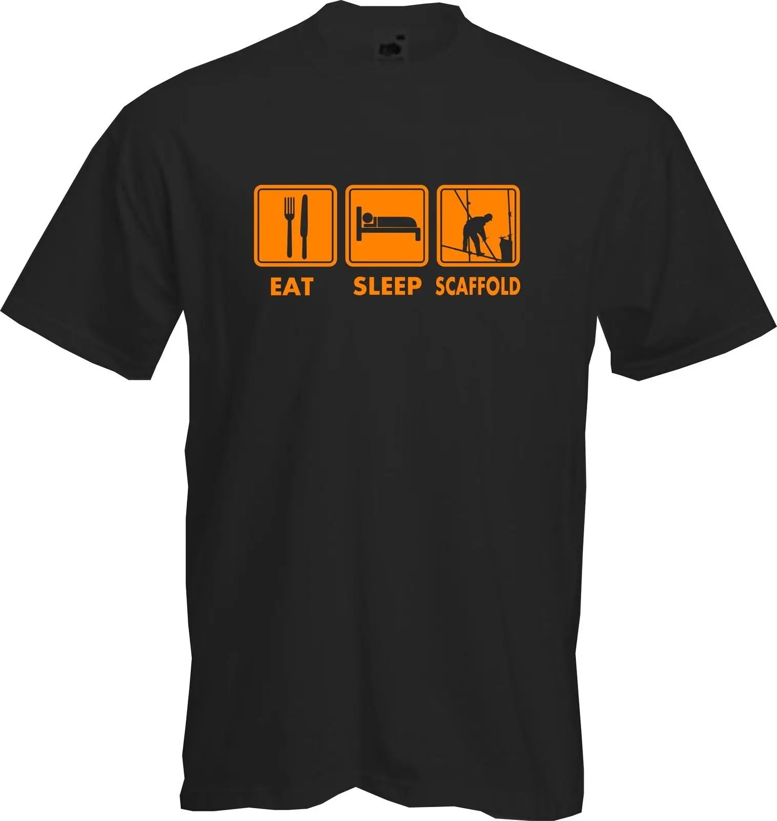 EAT SLEEP scafold Уникальный дизайн работа новинка качественная футболка * Новые