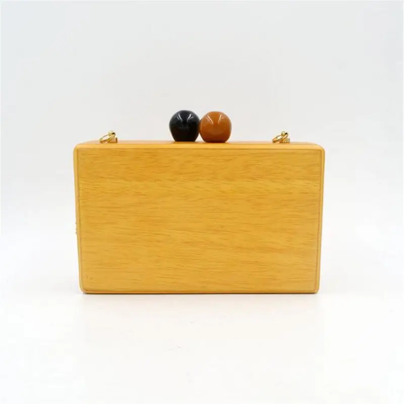 

2016 Vintage Fashion Wood Clutch Bag Famous High Quality Evening Bag Casual Chain Cross Body Shoulder Bag Mini Pouch Purse Bolso