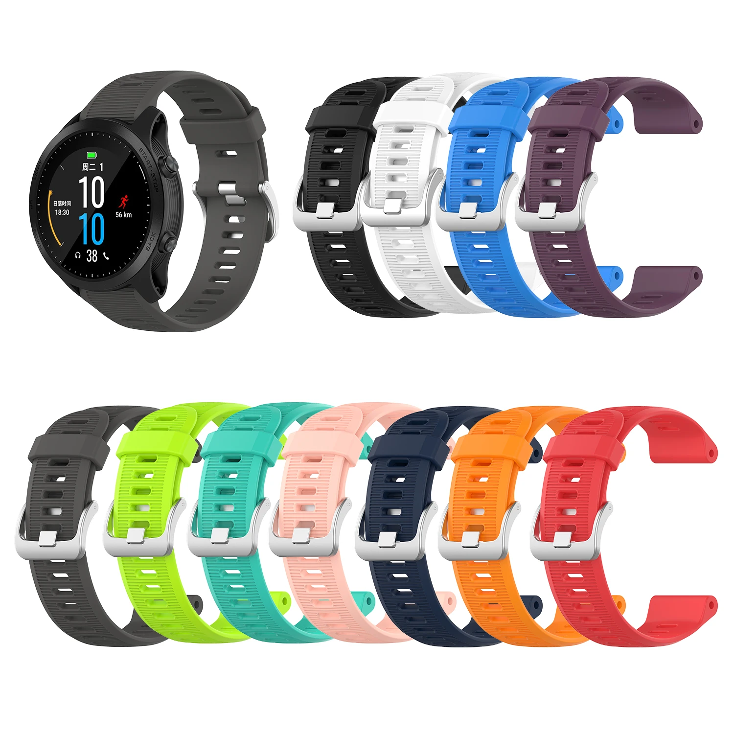 

For Garmin Forerunner 945/MARQ/fenix5 Plus/Approach S60 Replacement Silicone Strap Watch Band