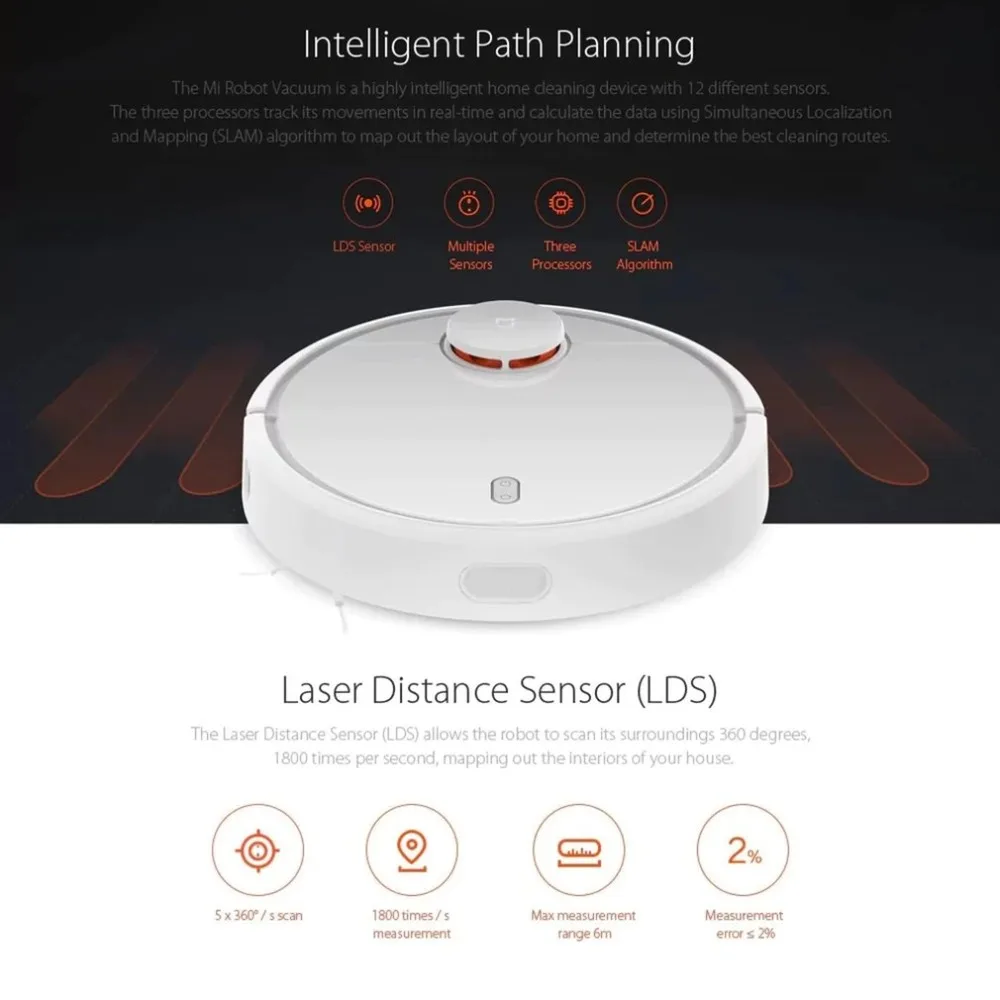 

White Round 360 Degree Powerful Steady Highly Intelligent Sensitive Precision Home Cleaning Device Vacume Cleaner
