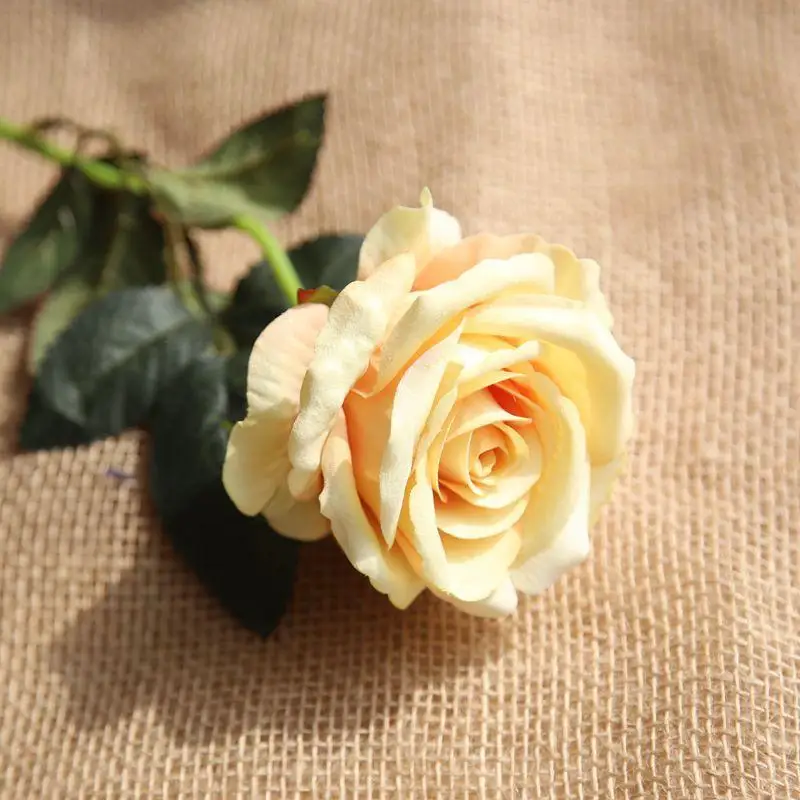 2 шт./лот 51 см 13 цветов шелковые искусственные цветы розы для свадебного украшения розы Искусственные цветы вечерние украшения для дома - Цвет: light yellow