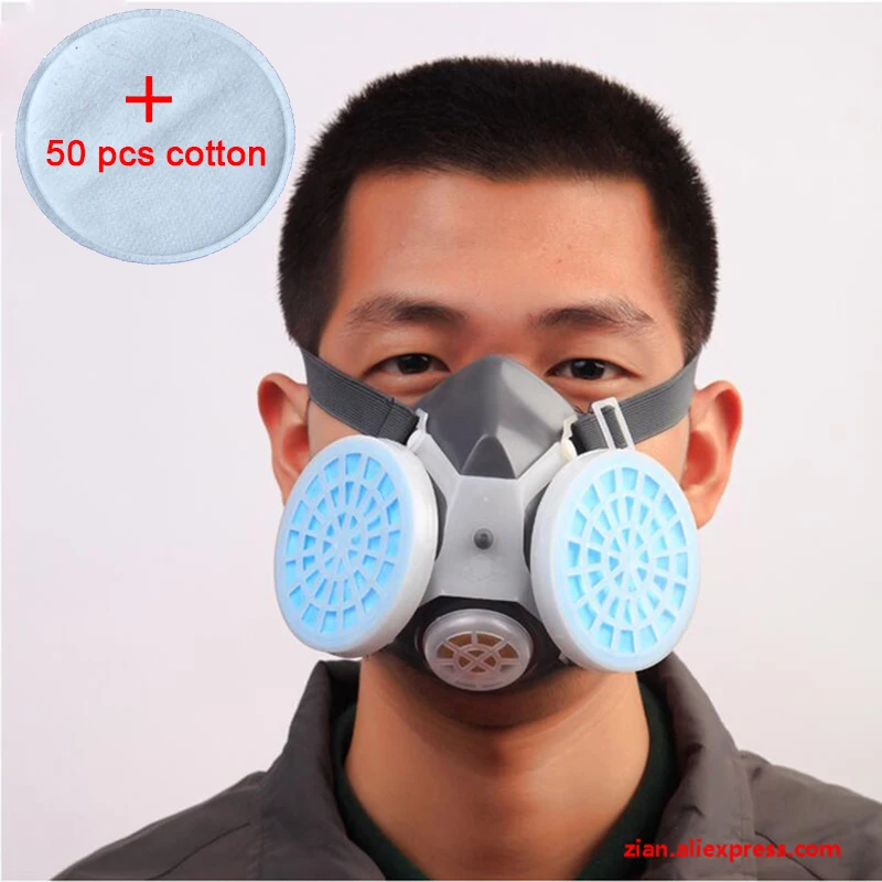 50 шт. хлопковая пылевая маска, Высококачественная Защитная газовая маска, анти-противотуманная дымка, промышленный Противопыльный