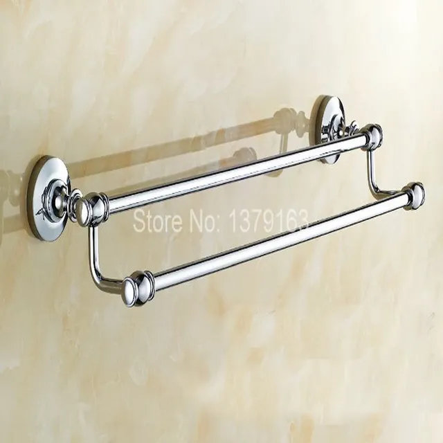 Wall Mount Polished Chrome Bathroom Towel Double Bar Rail Rack Wall Mount Polished Chrome Bathroom Towel Double Bar Rail Rack Holder Ing Accessory Aba802