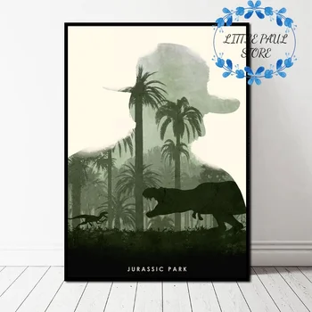 

Jurassic Park Movie Vintage Style Posters Art Canvas Poster Wall Picture for Living Room No Frame