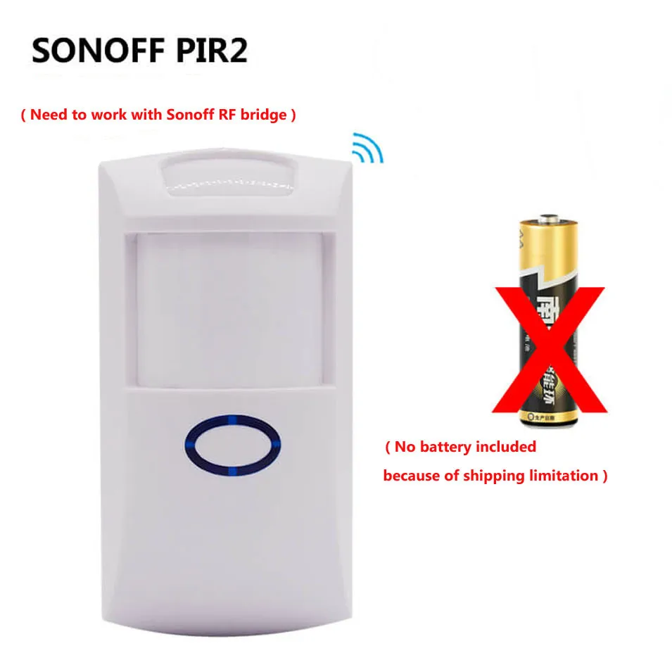 Умный дом сигнализация безопасности Sonoff PIR2 433 МГц RF PIR датчик движения сигнализация совместима с RF мостом для Alexa Google Home