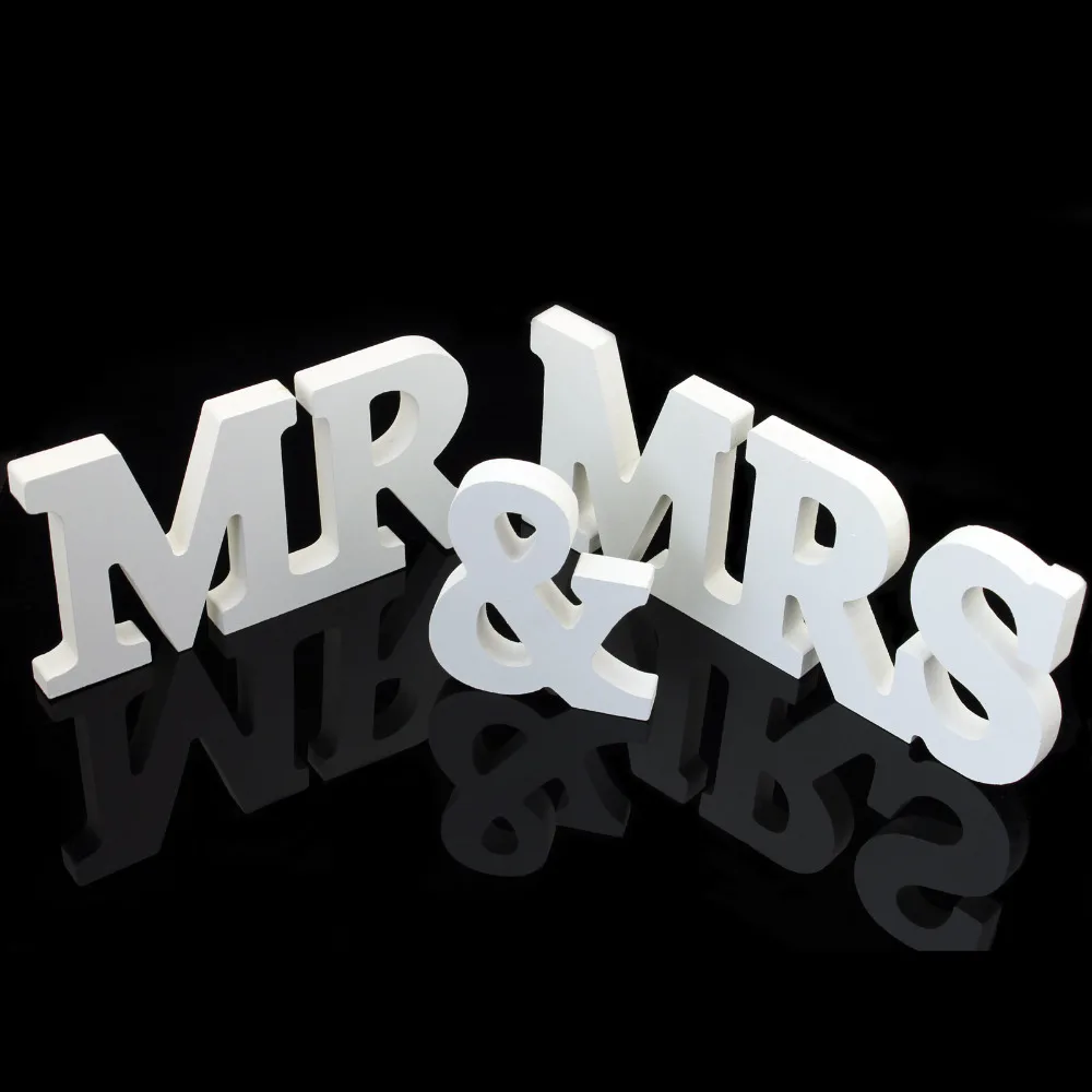 Деревянные буквы Mr & Mrs для украшения свадьбы 1 комплект верхнее покрытие стола