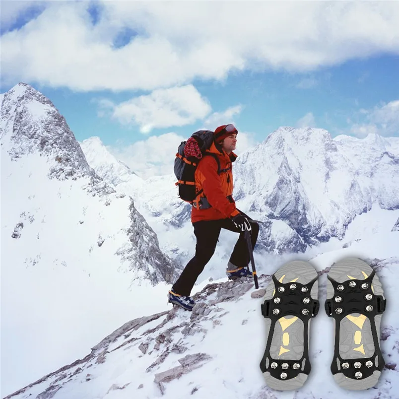 1 pair Crampons Non-slip Snow Cleats Shoes Boots Cover Step Ice Spikes Grips Crampons For Hiking Climbing Accessories  #4n27 (11)