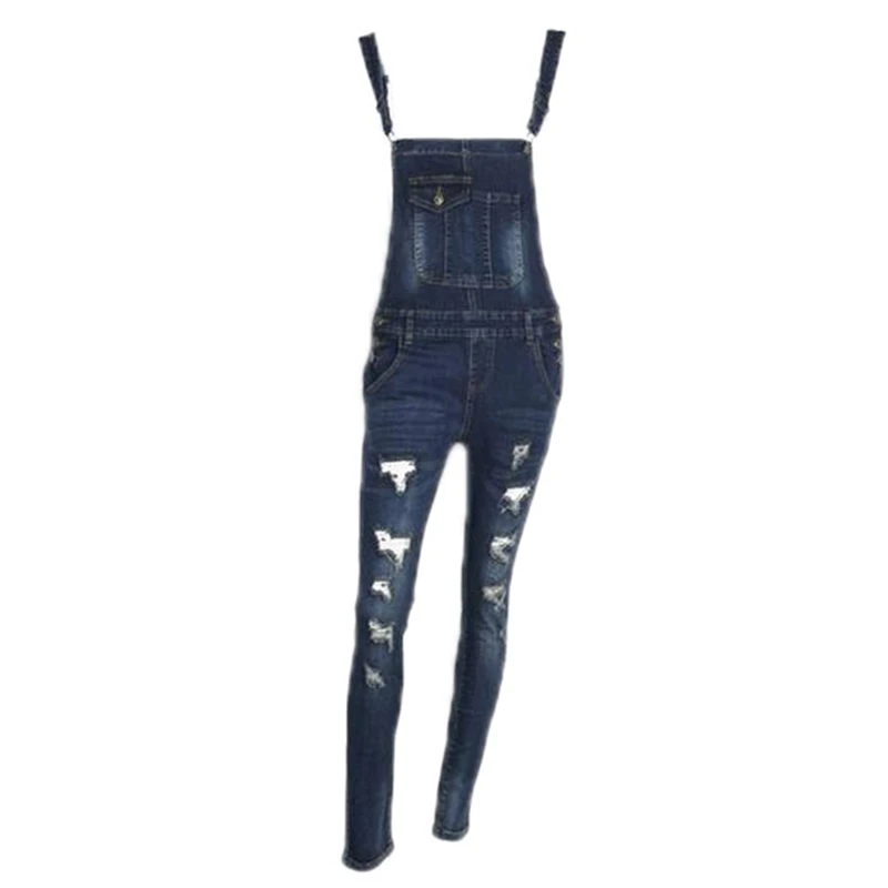 casual Denim Jumpsuit summer Ladies Long Pants rompers women jumpsuit Overalls ripped jeans Strappy Off Shoulder boyfriend jeans