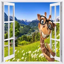Обои для развития творчества 3D стереоскопический жираф фото настенные фрески натуральные обои с пейзажем обои для гостиной домашний декор