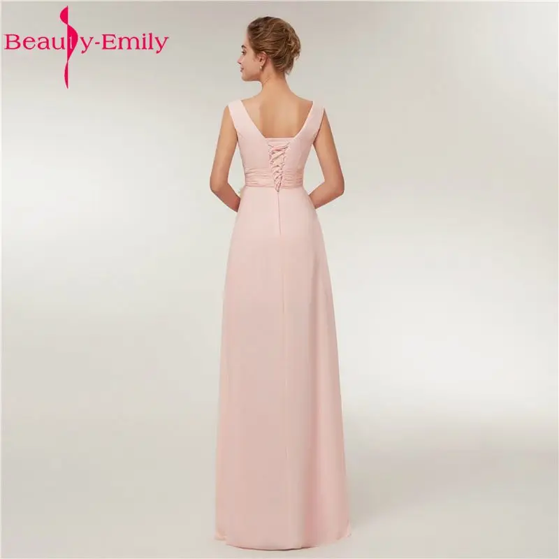 Beauty Emily Pink Long Simple Chiffon Evening Dresses 2019 Women Formal Long Evening Party Prom Dresses Evening Gowns Beauty Emily Pink Long Simple Chiffon Evening Dresses 2019 Women Formal Long Evening Party Prom Dresses Evening Gowns