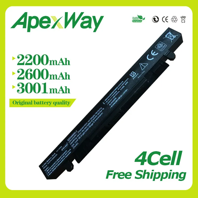 

Apexway Battery for Asus X550V X550C X550CA X550CC R510C X450C X450E X450L X450V X450VC X450VE X450VP X452C X452E X452EA X452EP
