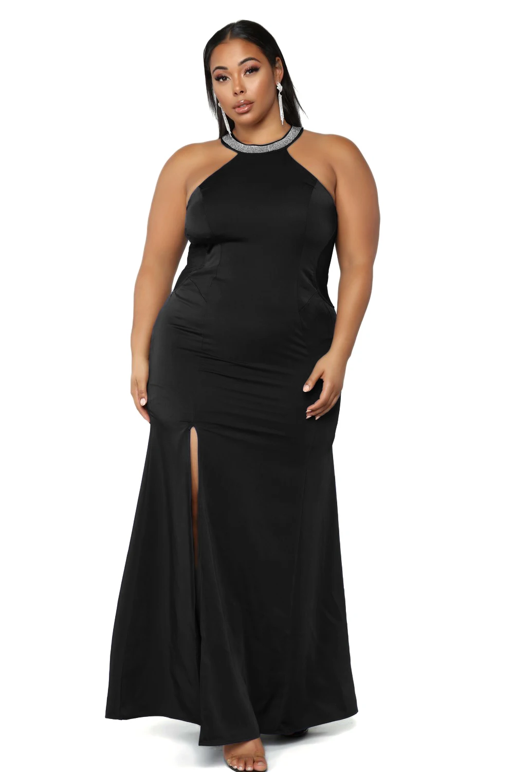 Black-Twisted-Love-Plus-Size-Maxi-Dress-LC611049-2-1