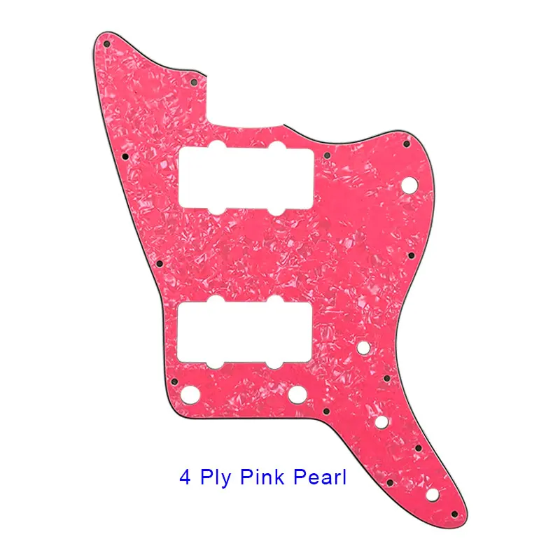 Pleroo аксессуары для гитары накладки с 13 винтами для Jazzmaster гитары без верхней кнопки управления best качество Замена - Цвет: 4 ply pink pearl
