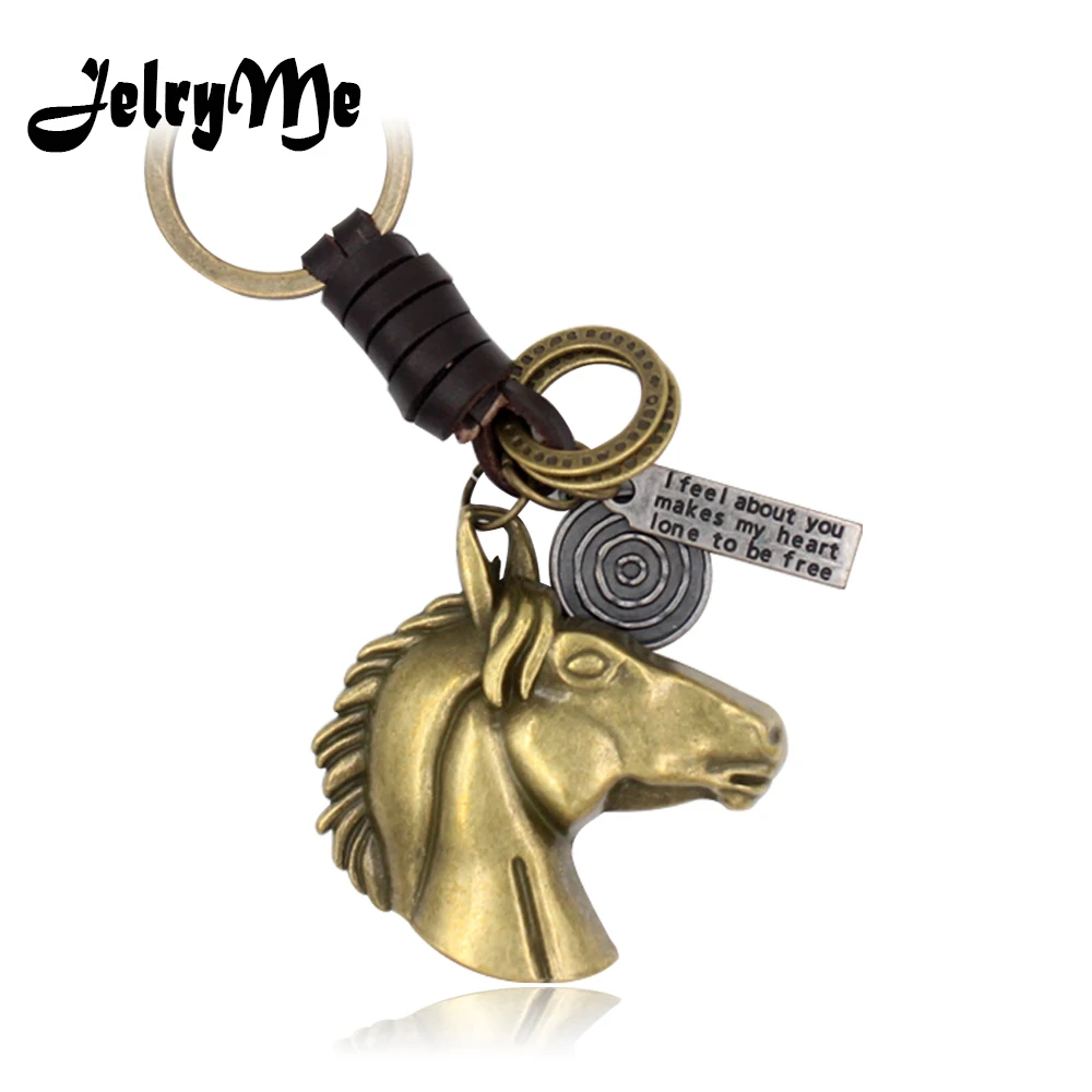 Leather Bag Charm Horses Head Keychain Keyring Gifts For Her
