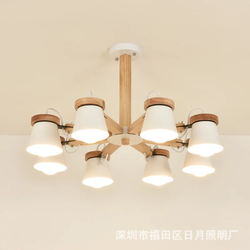 

Nordic Pendant Lights For Home Lighting Modern Hanging Lamp Wooden Aluminum Lampshade LED Bulb Bedroom Kitchen Light 90-260V E27