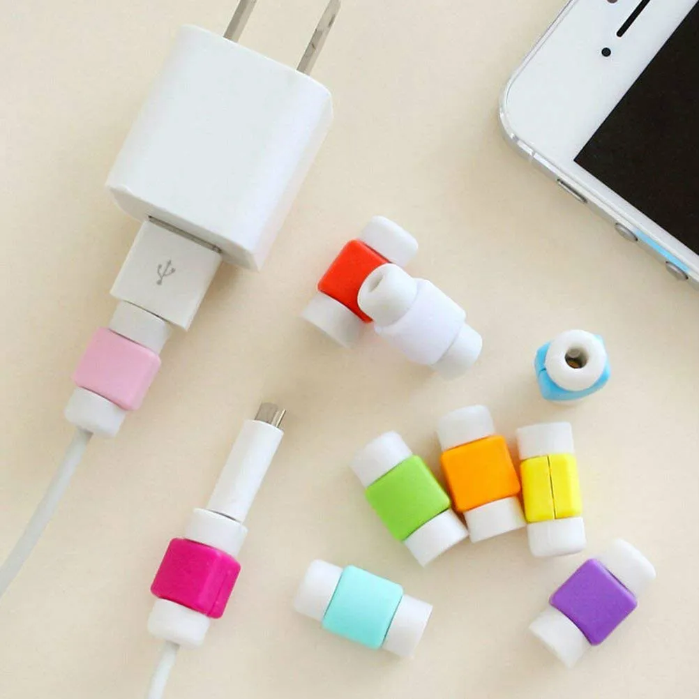 

1pcs Protective Case Cable Protector Data Line Colors Cord Protector Winder Cover for iPhone USB Charging Cable