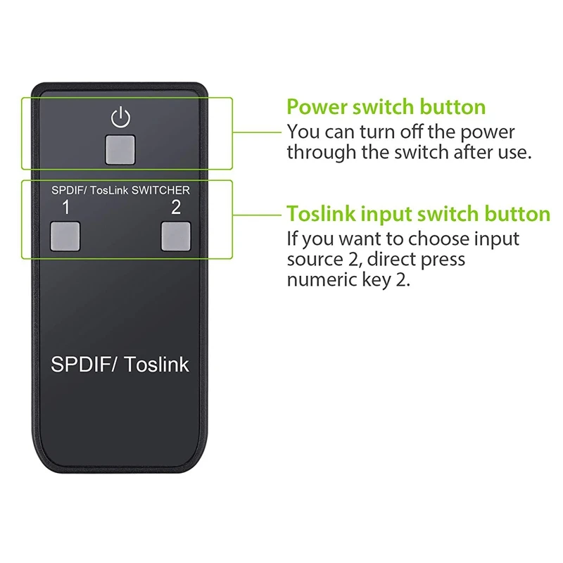 Spdif/Toslink Цифровой оптический волоконный аудио коммутатор 2X1 коммутатор с ИК