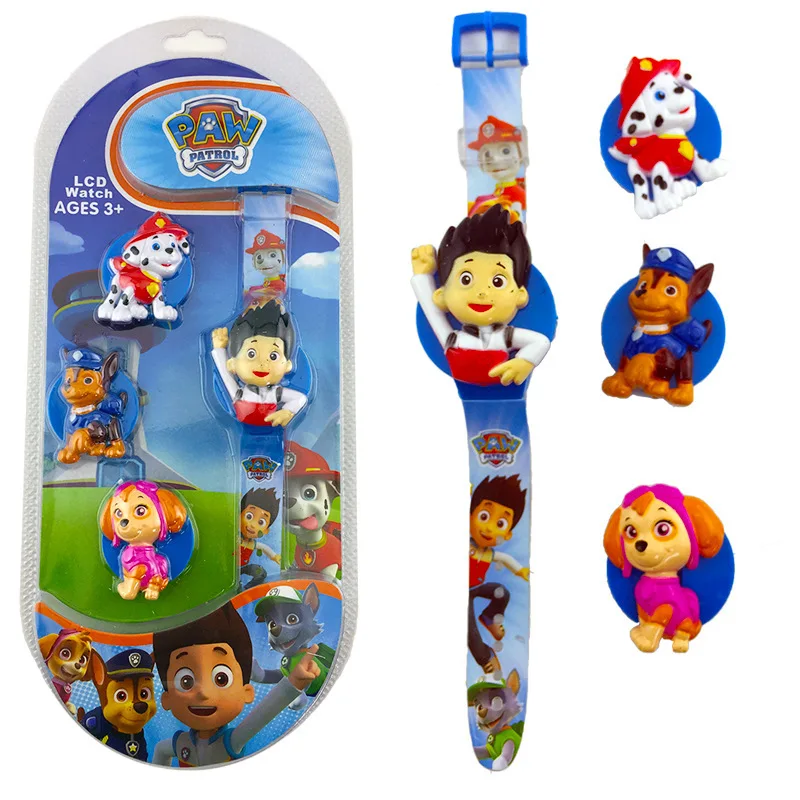 

PAW PATROL action toy figures children's toy watch 4 dolls push cover replacement electronic watch student children's toy watch