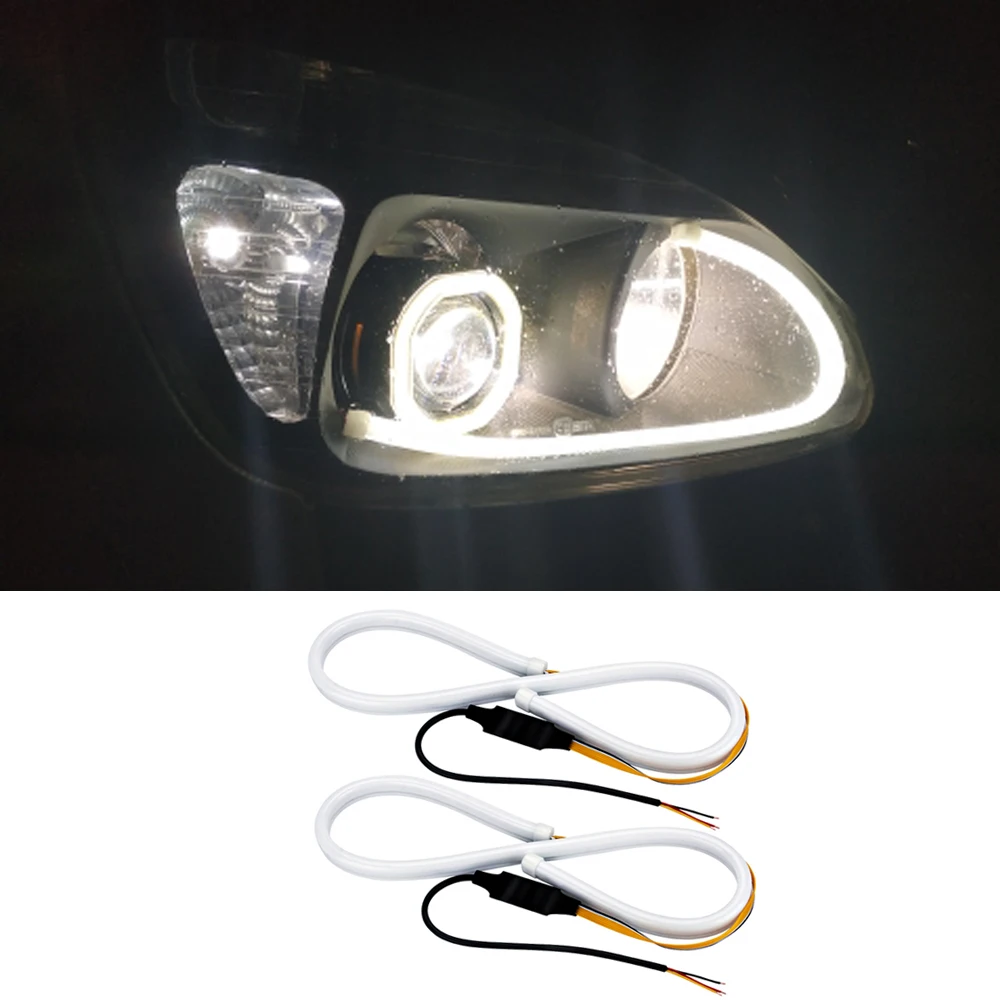 

Flexible Tube DRL Headlight For Ford Fiesta ST Focus 2 3 Fusion Kuga Escape Ecosport Turn Signal Brake Daytime Running Light
